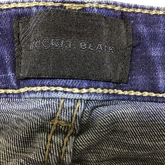 Buckle Black Dark Blue Ankle Skinny Jeans - Picture 4 of 11